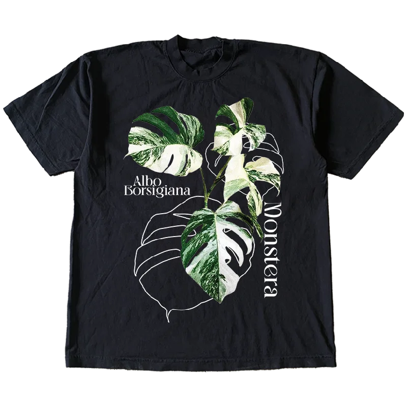 men clothing polo shirt-Monstera Borsigiana Tee